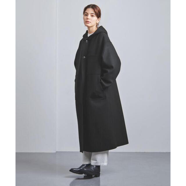 HYKE(ハイク)のHYKE   MELTON HOODED WORK COAT レディースのジャケット/アウター(ロングコート)の商品写真