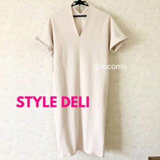 スタイルデリ(STYLE DELI)のSTYLE DELI サマーリラックスVネックワンピース　半袖　スタイルデリ(ロングワンピース/マキシワンピース)