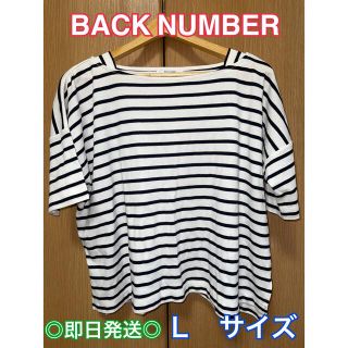 バックナンバー(BACK NUMBER)のボーダー　Tシャツ  カットソー　Ｌサイズ(Tシャツ/カットソー(半袖/袖なし))