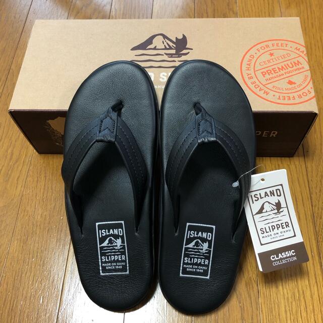 新品未使用！  ISLAND SLIPPER レザーサンダル  黒　US9