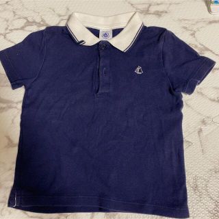 プチバトー(PETIT BATEAU)のプチバトー　ネイビーポロシャツ(Ｔシャツ)