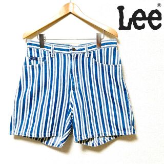 リー(Lee)の【美品】Lee リー  ショートパンツ　ストライプ パンツ　ハーフパンツ　青　白(ショートパンツ)