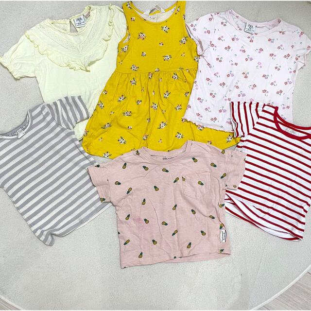 ZARA KIDS(ザラキッズ)の子供服　Tシャツ　ワンピース　セット　90 95 保育園　女の子 キッズ/ベビー/マタニティのキッズ服女の子用(90cm~)(Tシャツ/カットソー)の商品写真