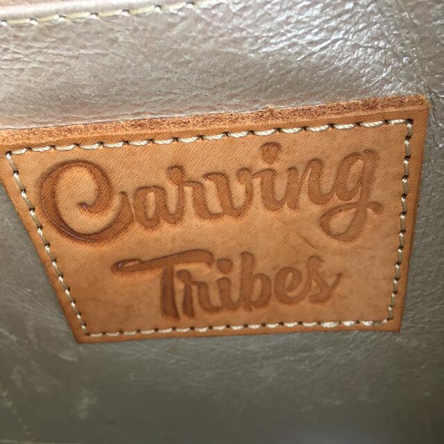 Carving tribesシルバーレザー.ハンドバッグ