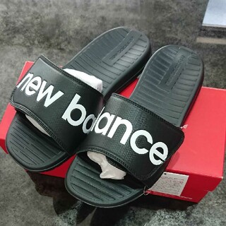 ニューバランス(New Balance)の新品☆ニューバランス シャワーサンダル BK 24.0㎝ ブラック 黒 ロゴ 白(サンダル)