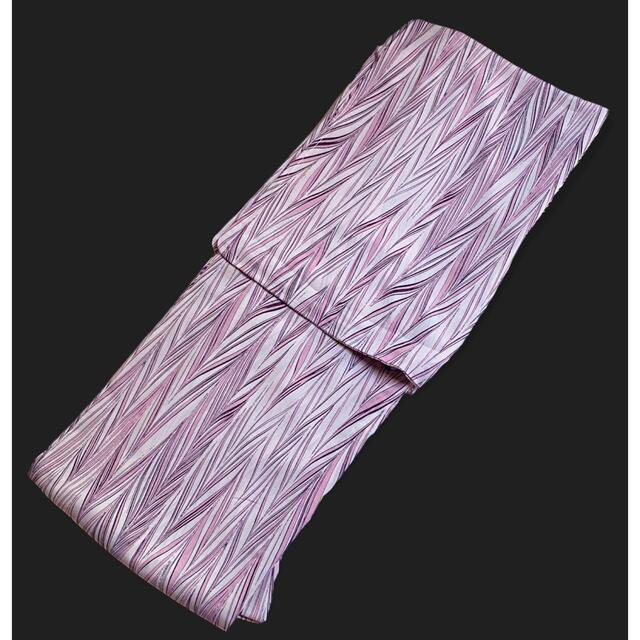 ふりふ(フリフ)の新品 日本製ブランド浴衣 セオα【きもの道楽】矢絣のような植物葉柄★大人ピンク紫 レディースの水着/浴衣(浴衣)の商品写真