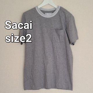 サカイ(sacai)のSacaiサカイ コットンTシャツ size2グレー(Tシャツ/カットソー(半袖/袖なし))