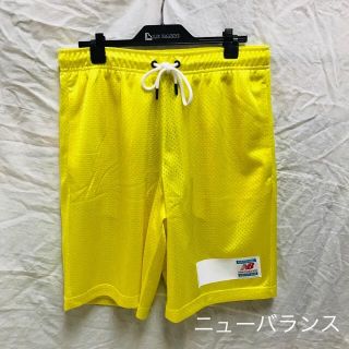 ニューバランス(New Balance)の新品未使用品　ニューバランス　Lサイズ　ハーフパンツ　イエロー　メッシュ生地(ショートパンツ)