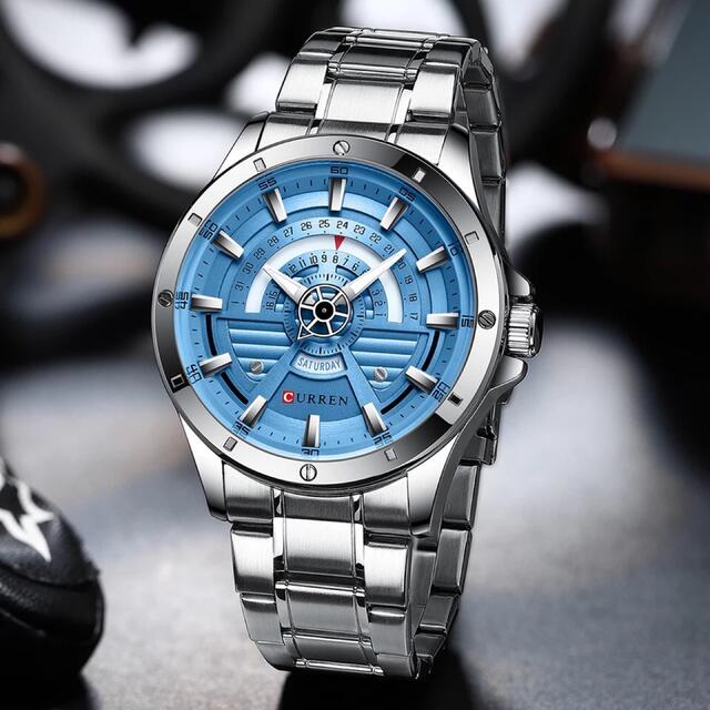 【新商品】CURREN  メンズ　腕時計　クォーツ　シルバーブルー メンズの時計(腕時計(アナログ))の商品写真
