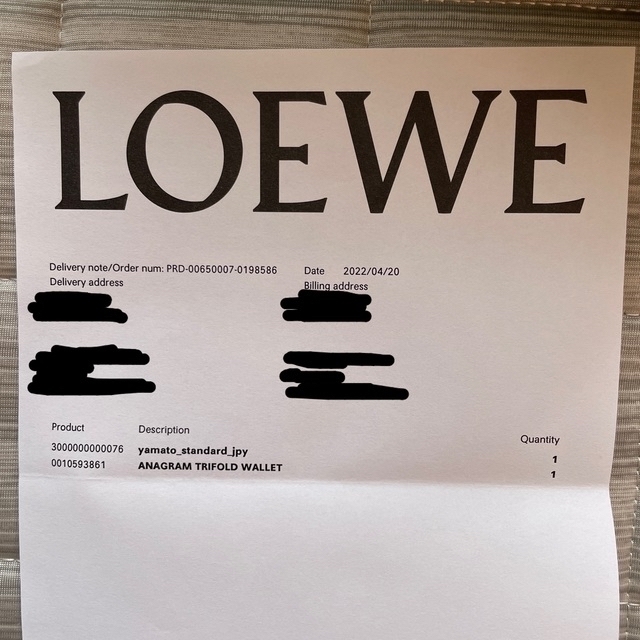 LOEWE(ロエベ)の美品★LOEWE ｱﾅｸﾞﾗﾑﾄﾗｲﾌｫｰﾙﾄﾞｳｫﾚｯﾄ レディースのファッション小物(財布)の商品写真