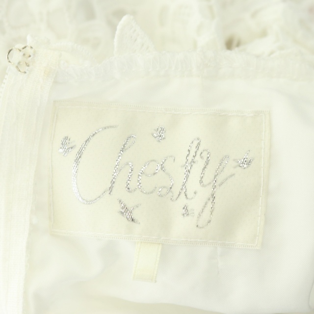 Chesty(チェスティ)のチェスティ Chesty ワンピース 七分袖 フレア 膝丈 フラワーレース刺繍 レディースのワンピース(ひざ丈ワンピース)の商品写真