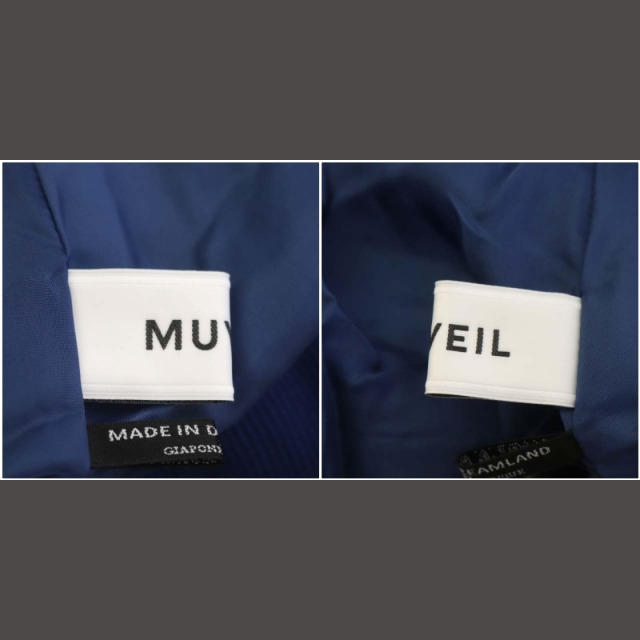 ミュベール muveil プリントプリーツスカート 38 青 黄 シルバー レディースのスカート(ロングスカート)の商品写真