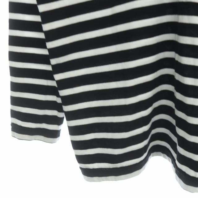 LEMINOR(ルミノール)のルミノア Vネックボーダーカットソー Tシャツ プルオーバー 九分袖 1 黒 白 レディースのトップス(その他)の商品写真