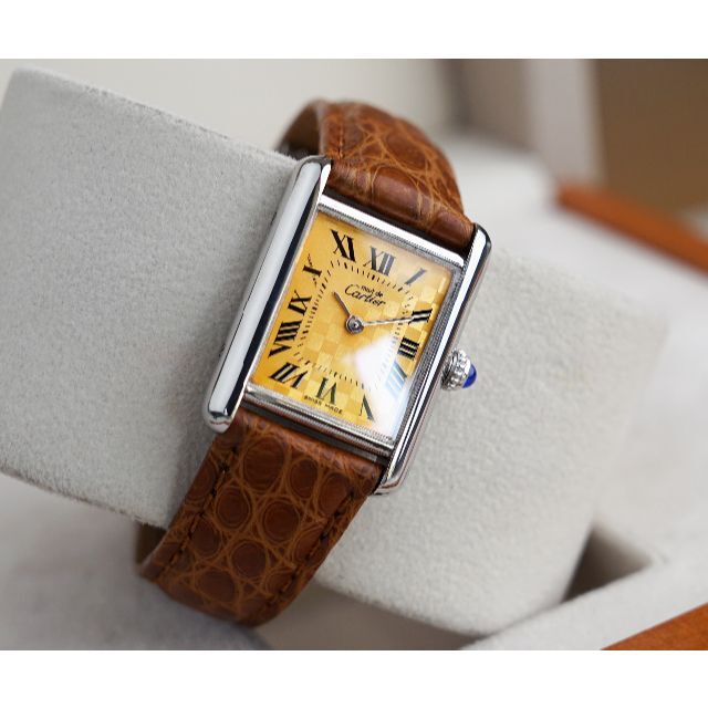 美品 カルティエ マスト タンク シルバー オレンジ ローマン SM39CARTIER