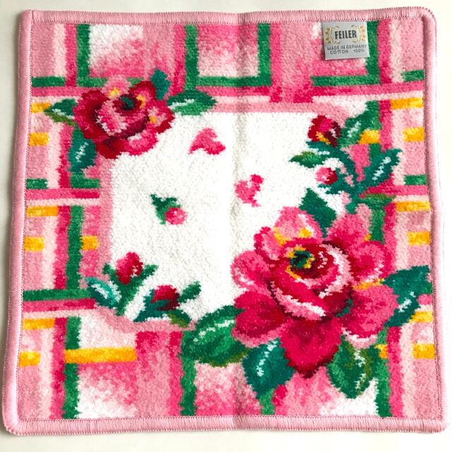 FEILER(フェイラー)のフェイラー　ハンカチ　　花柄　ピンク　薔薇 レディースのファッション小物(ハンカチ)の商品写真