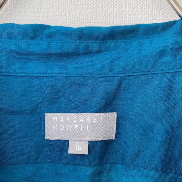 MARGARET HOWELL(マーガレットハウエル)のマーガレットハウエル / カラー半袖シャツブラウス 緑 レディースのトップス(シャツ/ブラウス(半袖/袖なし))の商品写真