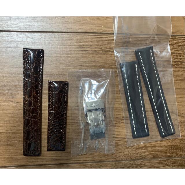 ブライトリング 純正 Dバックル カーフベルト 社外 クロコベルト 新品