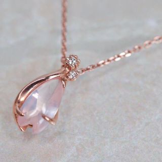 スタージュエリー(STAR JEWELRY)のスタージュエリー K10 PG さくら ネックレス ローズクォーツ ダイヤモンド(ネックレス)