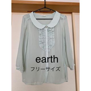 アースミュージックアンドエコロジー(earth music & ecology)のearth グリーンシフォンブラウス(シャツ/ブラウス(長袖/七分))