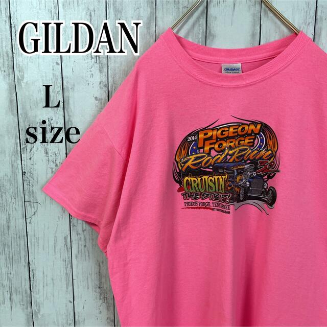 GILDAN ギルダン レトロ 両面ビッグプリント Tシャツ オーバーサイズ- ギルダン ビックプリント Tシャツ オーバーサイズ センターロゴ