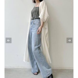 アパルトモンドゥーズィエムクラス(L'Appartement DEUXIEME CLASSE)の 新品✨SU PARIS Voille cotton striped ナチュラル(ガウンコート)