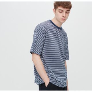 ユニクロ(UNIQLO)のUNIQLO オーバーサイズボーダーTシャツ XL(Tシャツ/カットソー(半袖/袖なし))