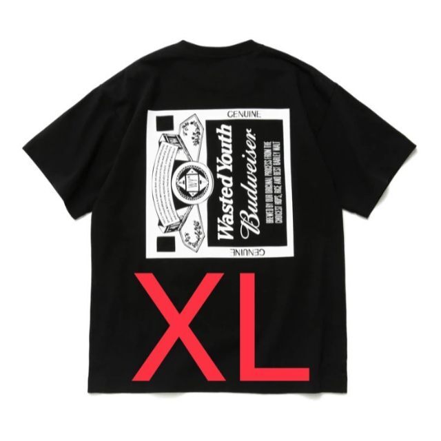 WYxBW T-SHIRT BLACK XL wasted youth