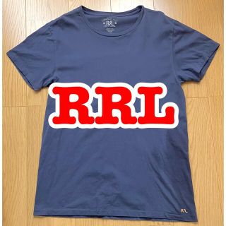 ダブルアールエル(RRL)のRRL 裾ロゴ クルーネック コットン 無地Tシャツ ネイビー(Tシャツ/カットソー(半袖/袖なし))