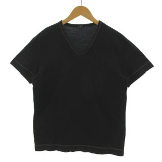 ポールスミス(Paul Smith)のポールスミス PAUL SMITH Tシャツ 半袖 Vネック ステッチ 黒 L(Tシャツ/カットソー(半袖/袖なし))