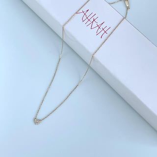 アーカー(AHKAH)のAHKAH アーカー ハートパヴェ ダイヤモンドネックレス 0.05ct 18k(ネックレス)