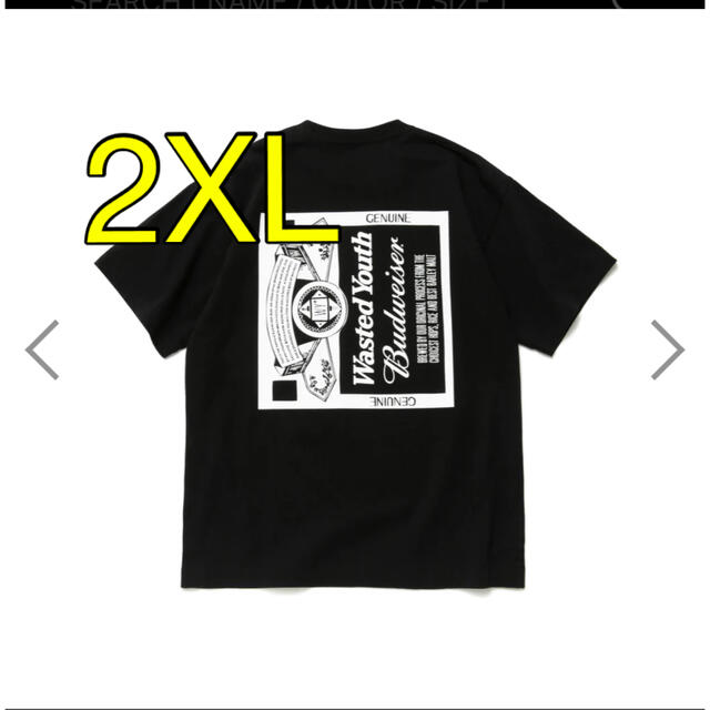 WYxBW T-SHIRT BLACK L wasted youth