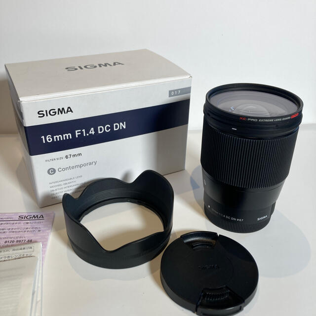 SIGMA 16mm F1.4 DC DN/CM  EF-M用）+保護レンズ付き