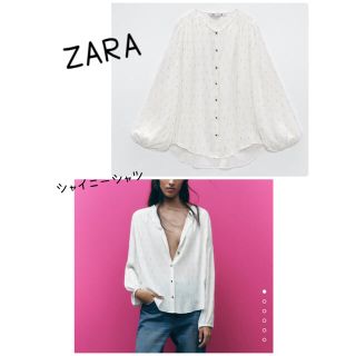 ザラ　ZARA シャイニーシャツ　新品(シャツ/ブラウス(長袖/七分))