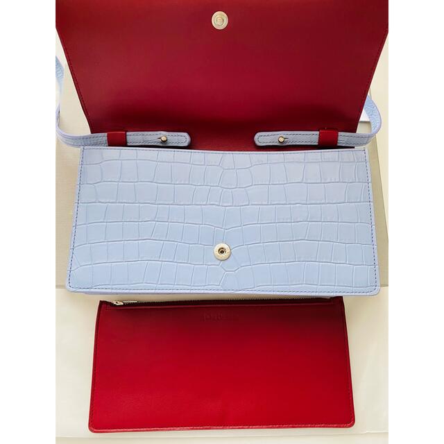 新品 未使用 J&M DAVIDSON クロスボディウォレット 型押し 長財布