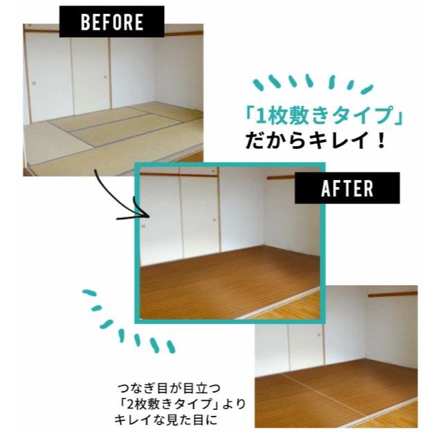 【簡単敷くだけDIY】軽量ウッドカーペット 江戸間4.5畳用   インテリア/住まい/日用品のラグ/カーペット/マット(その他)の商品写真