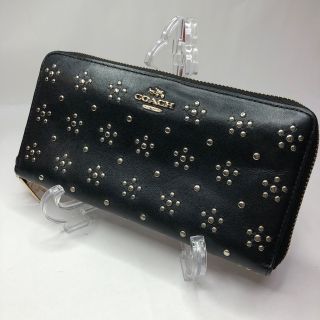 コーチ(COACH)のコーチ COACH 長財布 ブラックｘゴールド レザーｘ金属素材 レディース(財布)