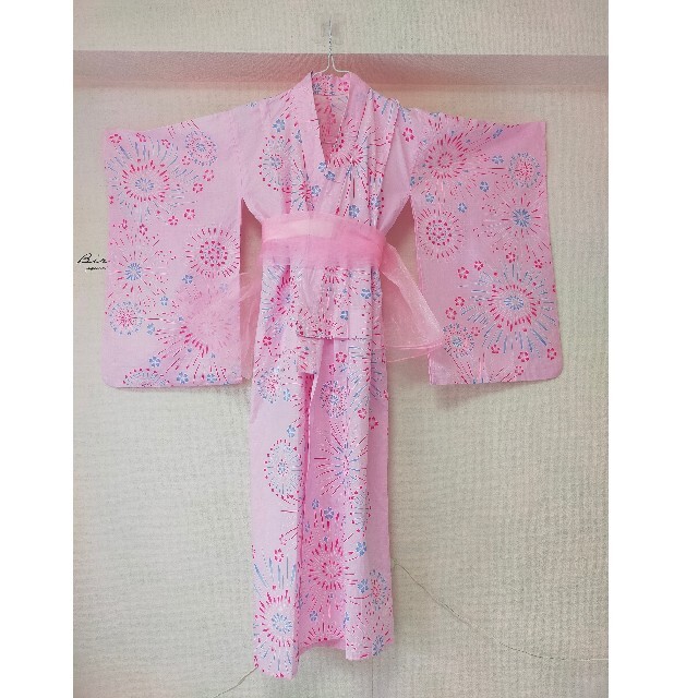 ゆかた130草履セット キッズ/ベビー/マタニティのキッズ服女の子用(90cm~)(甚平/浴衣)の商品写真