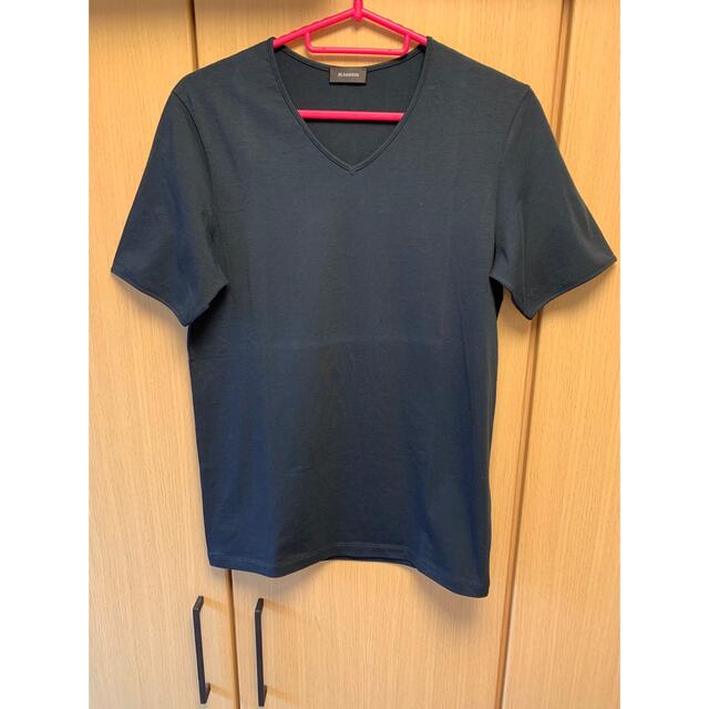 Jil Sander(ジルサンダー)の国内正規 JIL SANDER ジルサンダー Vネック Tシャツ 紺 メンズのトップス(Tシャツ/カットソー(半袖/袖なし))の商品写真