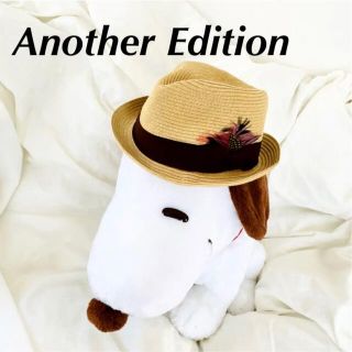 アナザーエディション(ANOTHER EDITION)の美品【Another Edition】麦わら中折れハット　アナザー エディション(麦わら帽子/ストローハット)