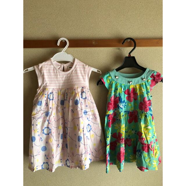 女児ノースリーブワンピースset☆size90 キッズ/ベビー/マタニティのキッズ服女の子用(90cm~)(ワンピース)の商品写真