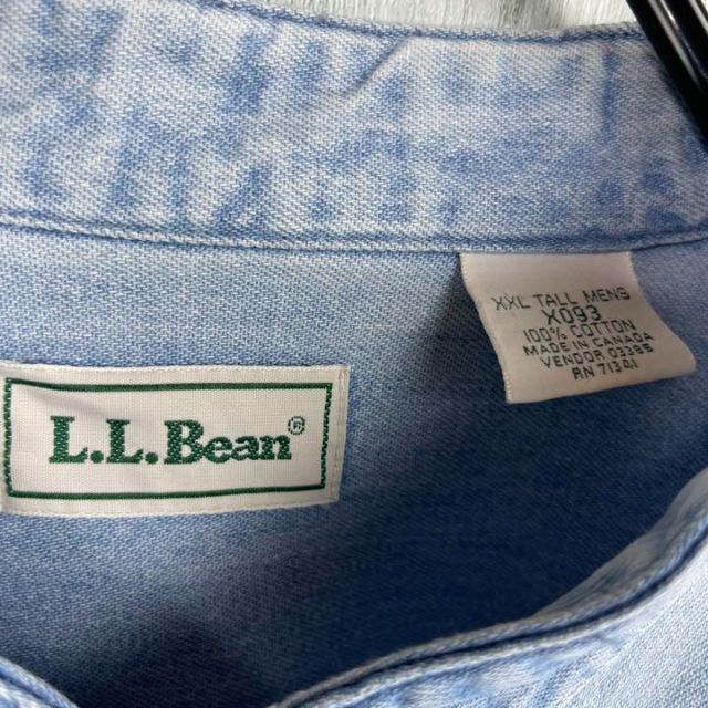 L.L.Bean(エルエルビーン)の80's L.L. Bean エルエルビーン　カナダ製　ノーカラーデニムシャツ メンズのトップス(シャツ)の商品写真