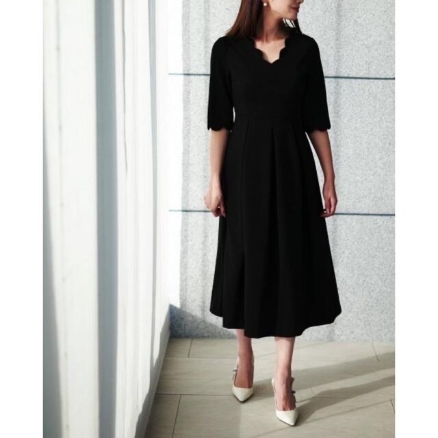 【新品】akiki scallop scallop dress / black 1