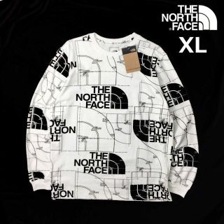 ザノースフェイス(THE NORTH FACE)のノースフェイス 長袖 ロンT US限定(XL)白 総柄 180902(Tシャツ/カットソー(七分/長袖))