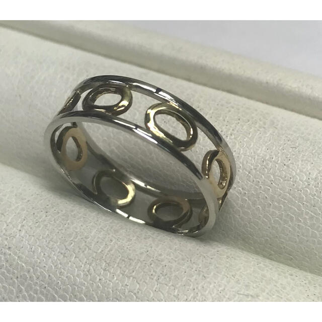 ★大きめの20号★K18YG&プラチナPt900/コンビタイプ・デザインリング★リング(指輪)