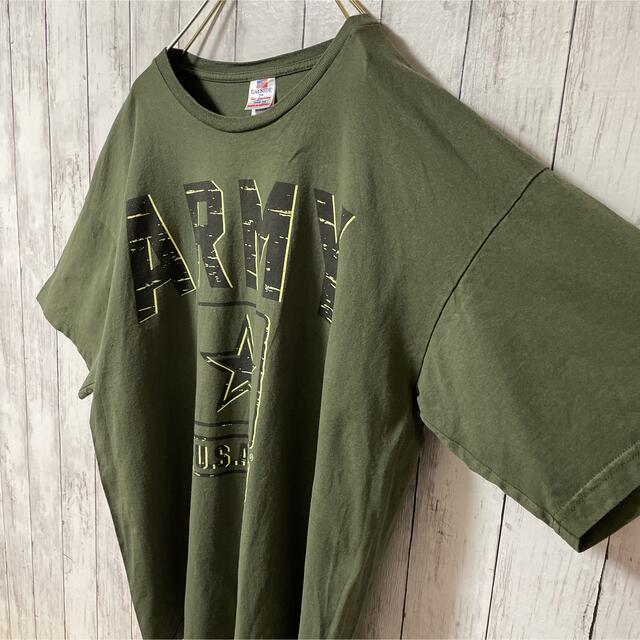 BAY SIDE(ベイサイド)の【ヴィンテージ】USA製　ARMY プリントTシャツ カーキユニセックス 古着 メンズのトップス(Tシャツ/カットソー(半袖/袖なし))の商品写真