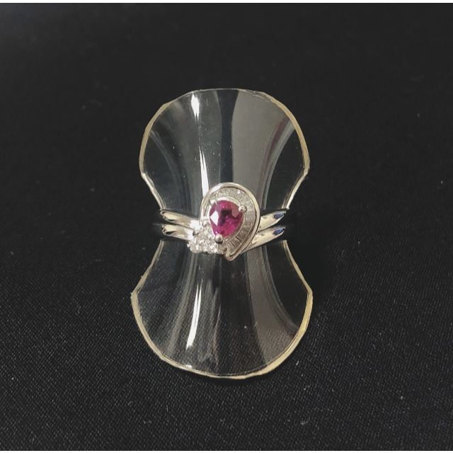 ☆仕上済☆ Pt900 ルビーダイヤレディースリング #9.5 0.27ct