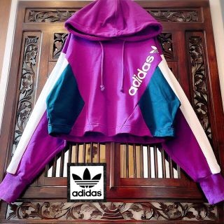 アディダス(adidas)のアディダス 希少 スポーティー デザイン パーカー トレーナー ジャージ(パーカー)