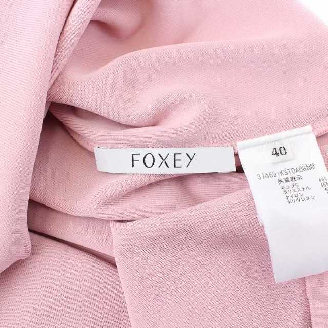 フォクシー ニットトップ クラシックV カットソー 七分袖 40 ピンク 最