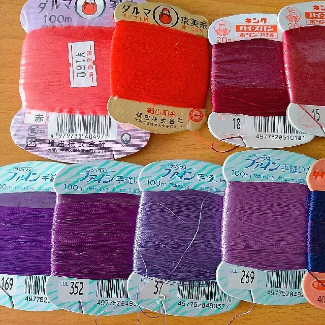 手縫い糸 19個まとめ売り ハンドメイドの素材/材料(生地/糸)の商品写真