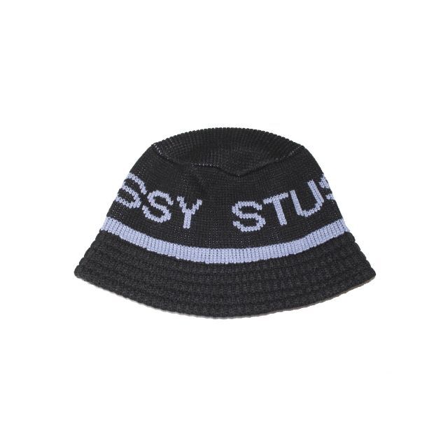 STUSSY Jacquard Knit Bucket Hat BLACK